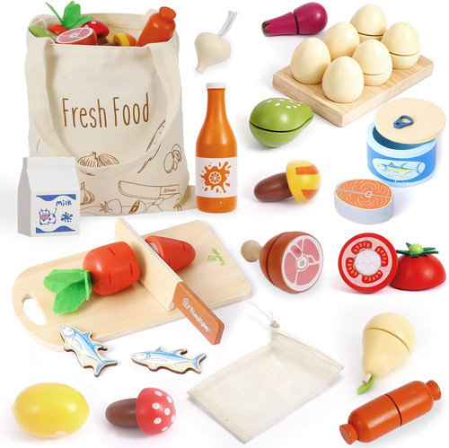 Wooden play food set - set, kids