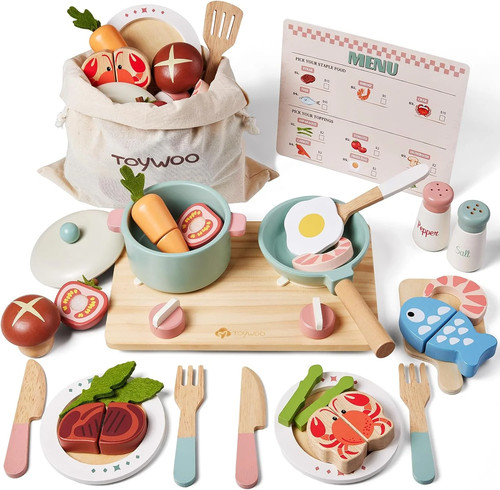 Wooden play kitchen - wooden,