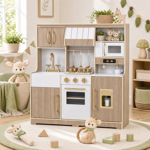 Wooden play kitchen for kids - play,