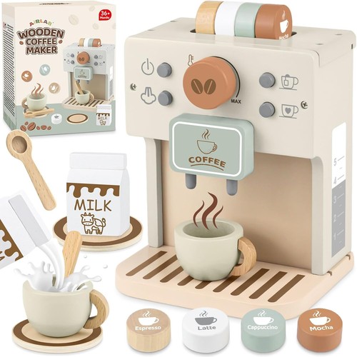 Wooden toy coffee maker - toy,