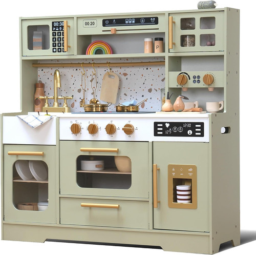 Wooden play kitchen - kitchen, with