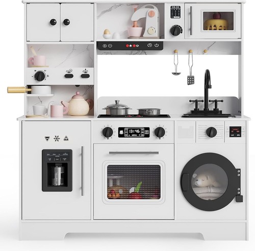Wooden pretend play kitchen - pretend,