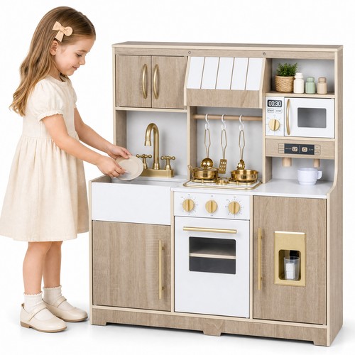 Wooden play kitchen - wooden,