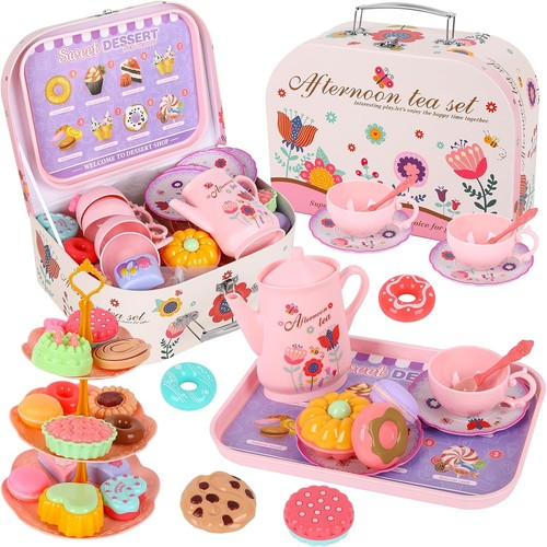 Tin tea set kids children - set, role