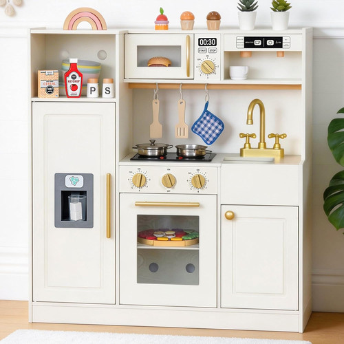 Wooden kids play kitchen with - wooden,