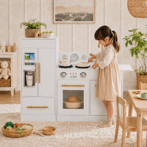 Wooden play kitchen set kids - kitchen,
