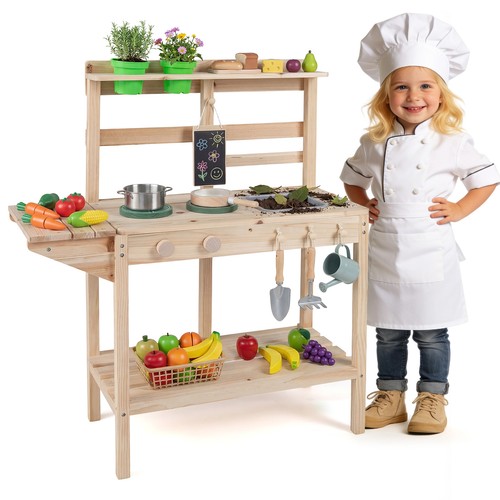 Kids play kitchen set wooden - kitchen,