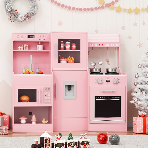 Wooden play kitchen set kids - wooden,