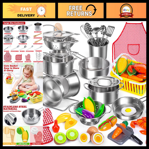 Kids pretend play kitchen - play,
