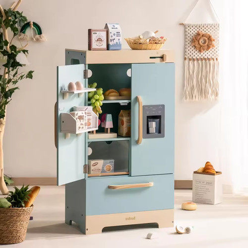 Kids wooden play refrigerator - play,