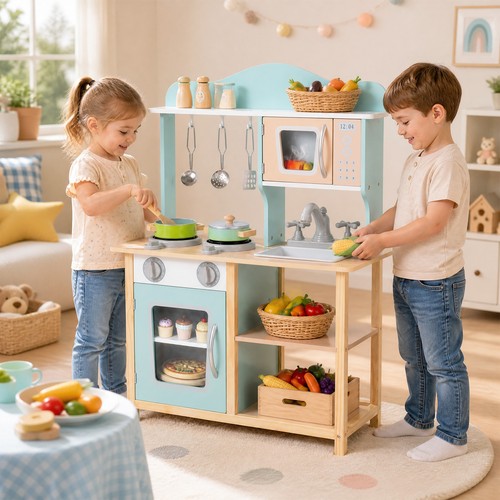 Kids play kitchen - wooden,